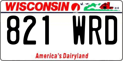 WI license plate 821WRD