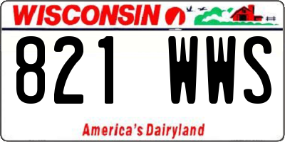 WI license plate 821WWS