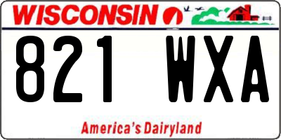 WI license plate 821WXA