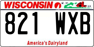 WI license plate 821WXB
