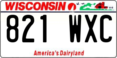 WI license plate 821WXC