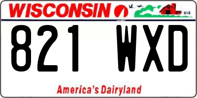 WI license plate 821WXD