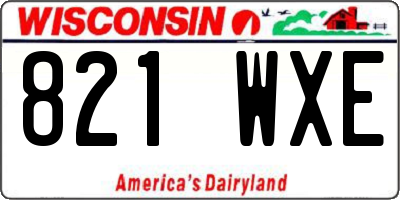 WI license plate 821WXE