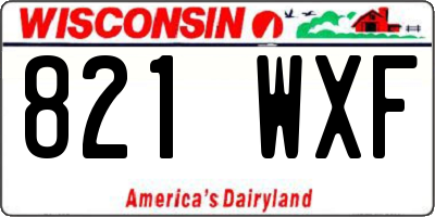 WI license plate 821WXF