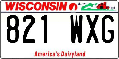 WI license plate 821WXG