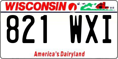 WI license plate 821WXI