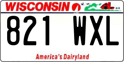 WI license plate 821WXL