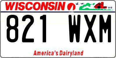 WI license plate 821WXM