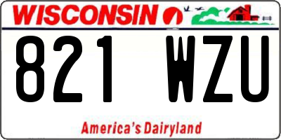 WI license plate 821WZU