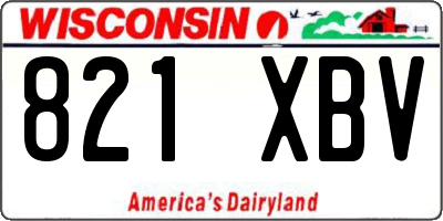 WI license plate 821XBV