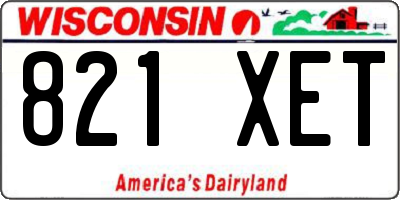 WI license plate 821XET