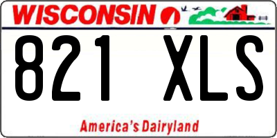 WI license plate 821XLS