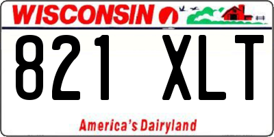 WI license plate 821XLT
