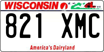 WI license plate 821XMC