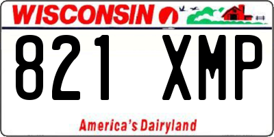WI license plate 821XMP