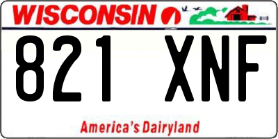WI license plate 821XNF