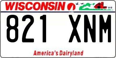 WI license plate 821XNM