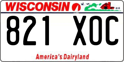 WI license plate 821XOC