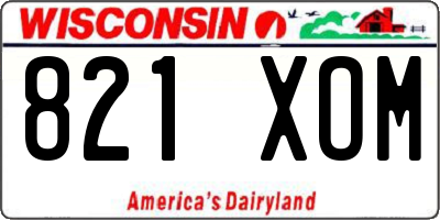 WI license plate 821XOM
