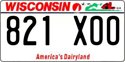 WI license plate 821XOO