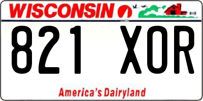 WI license plate 821XOR