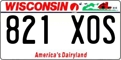 WI license plate 821XOS
