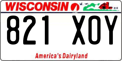 WI license plate 821XOY