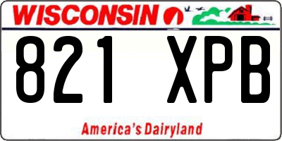 WI license plate 821XPB