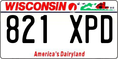 WI license plate 821XPD