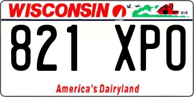 WI license plate 821XPO
