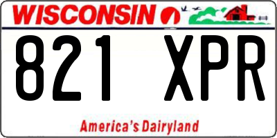 WI license plate 821XPR