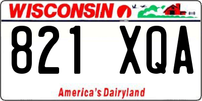 WI license plate 821XQA