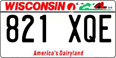 WI license plate 821XQE