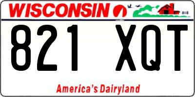 WI license plate 821XQT