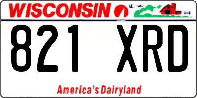 WI license plate 821XRD