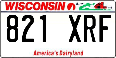 WI license plate 821XRF