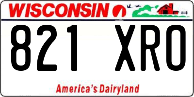 WI license plate 821XRO