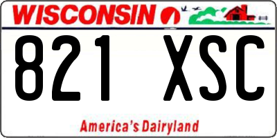 WI license plate 821XSC