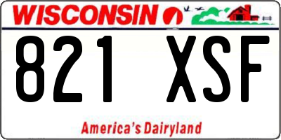WI license plate 821XSF