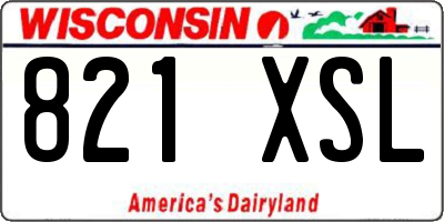 WI license plate 821XSL