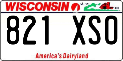 WI license plate 821XSO