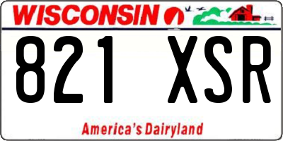 WI license plate 821XSR