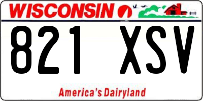 WI license plate 821XSV