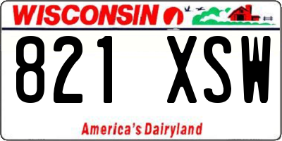 WI license plate 821XSW