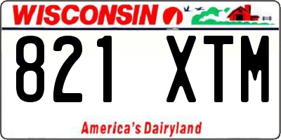 WI license plate 821XTM