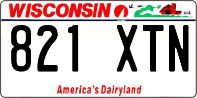 WI license plate 821XTN