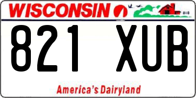 WI license plate 821XUB