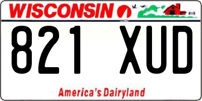WI license plate 821XUD