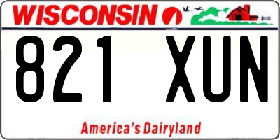 WI license plate 821XUN