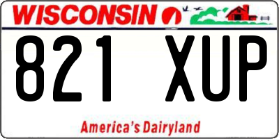 WI license plate 821XUP